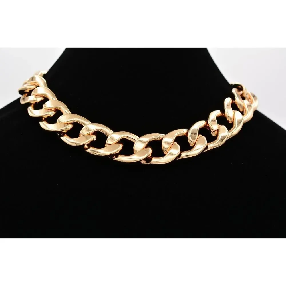AQUA Chain Necklace Collar Thick Gold Chunky Linked Heavy Weighted NWT $58 BinBL